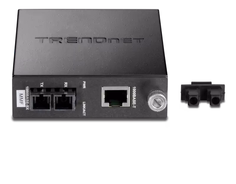 Trendnet Intelligent 1000Base-T to 1000Base-SX Multi-Mode SC Fiber Converter | TFC-1000MSC