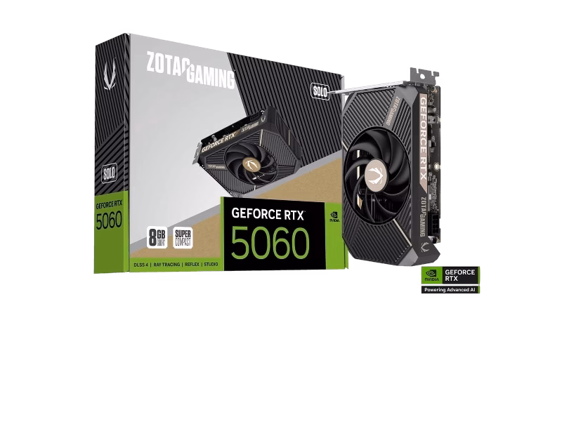 ZOTAC GAMING GeForce RTX 5060 8GB SOLO Graphics Card | ZT-B50600G-10L | Tax Free