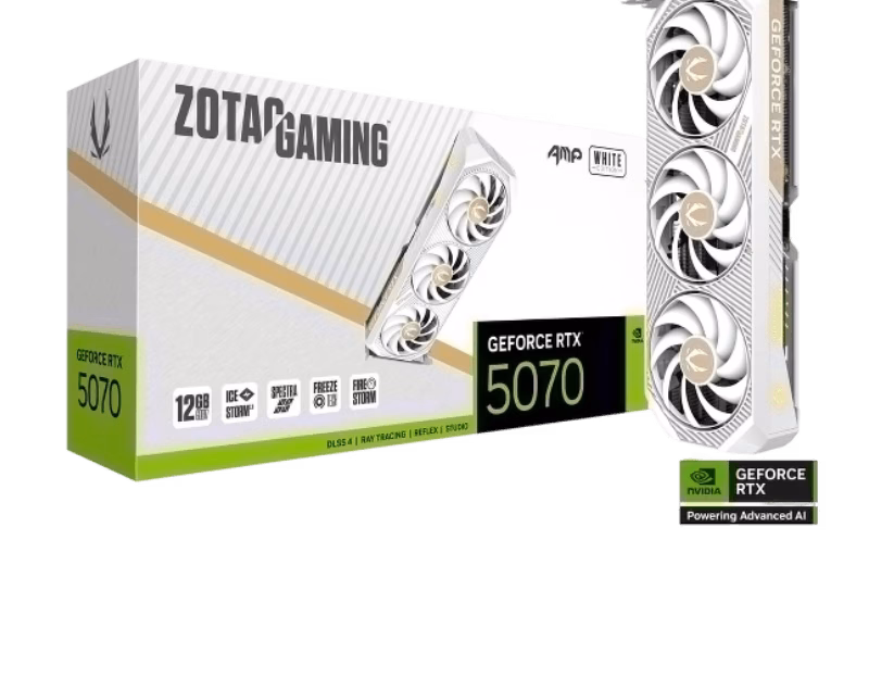 ZOTAC GAMING GeForce RTX 5070 12GB AMP Graphics Card | White Edition | ZT-B50700FQ-10P | Tax Included