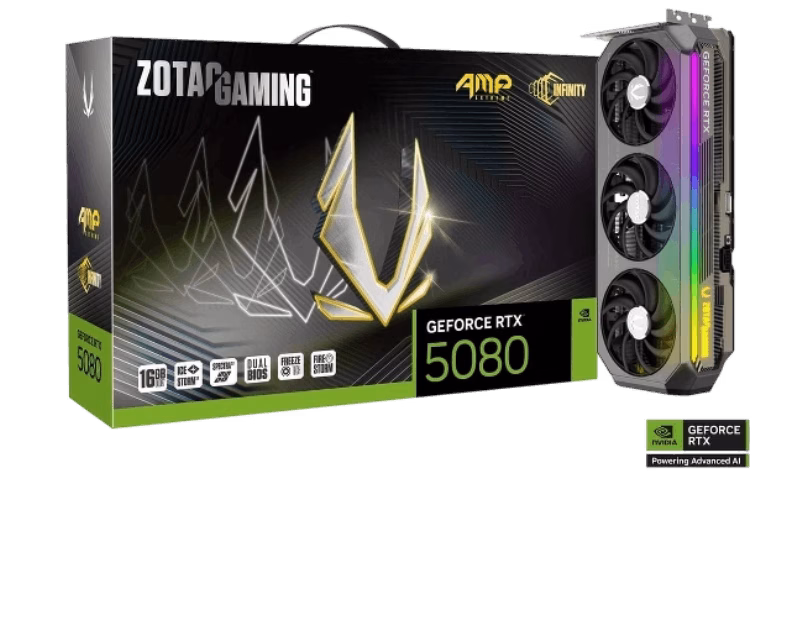 ZOTAC GAMING GeForce RTX 5080 AMP Extreme INFINITY Graphics Card | ZT-B50800B-10P | Tax Free