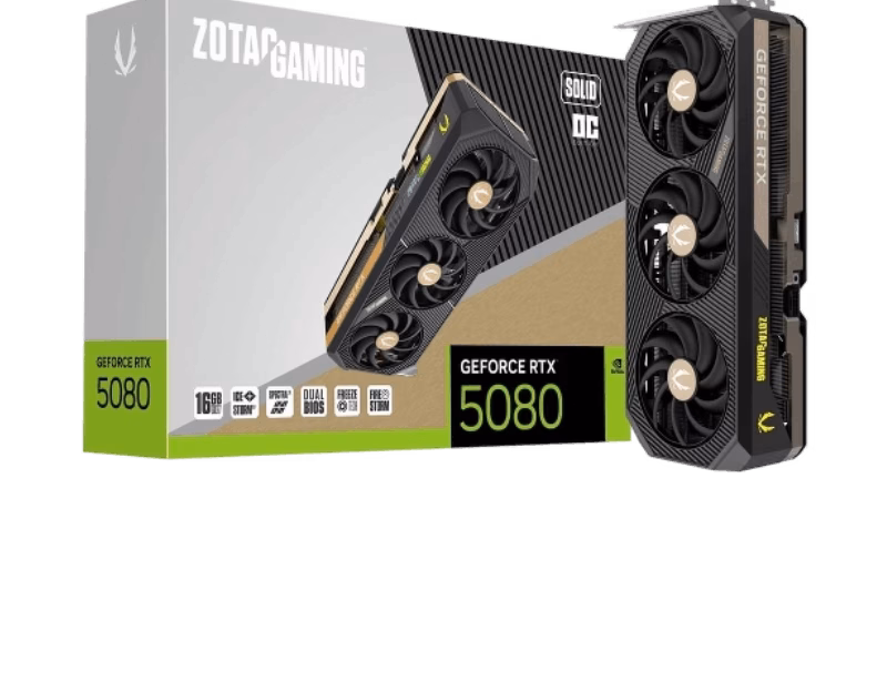 ZOTAC GAMING GeForce RTX 5080 SOLID OC Graphics Card | ZT-B50800J-10P | Tax Free