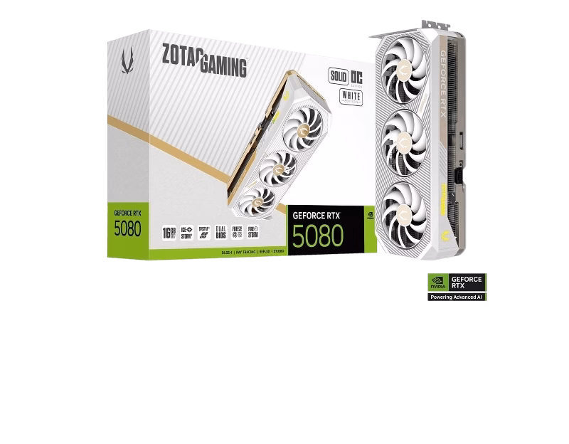 ZOTAC GAMING GeForce RTX 5080 SOLID OC White Edition Graphics Card | ZT-B50800Q-10P | Tax Free