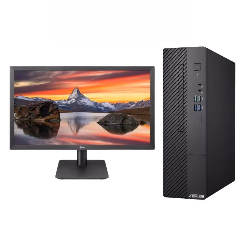Asus Desktop + LG 22″ 22MP410 Monitor | i3 – 4GB – 128GB NVMe | 2 Years Warranty