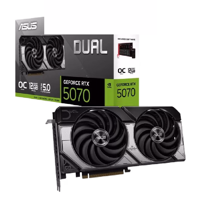 Asus Dual GeForce RTX 5070 12GB GDDR7 OC Edition | 90YV0M17-M0NA00
