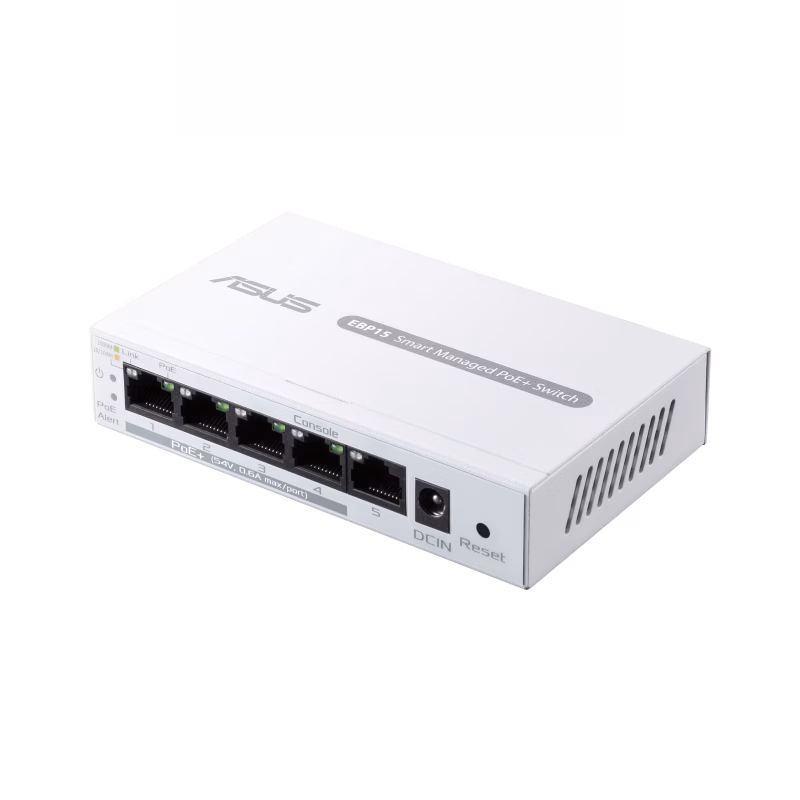 ASUS ExpertWiFi EBP15 – 5-Port GbE Smart Managed PoE+ Switch | 90IG08D0-MO3B00