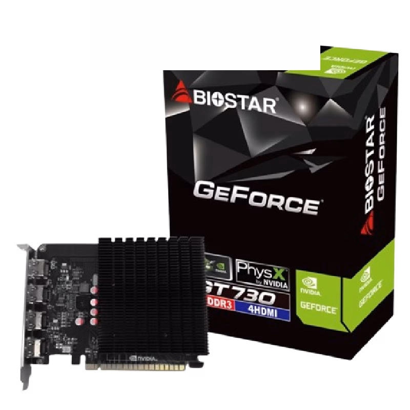 BIOSTAR GeForce GT730 4GB GDDR3 64-Bit 4x HDMI 2.0b PCIe 2.0 | VN7313TG46