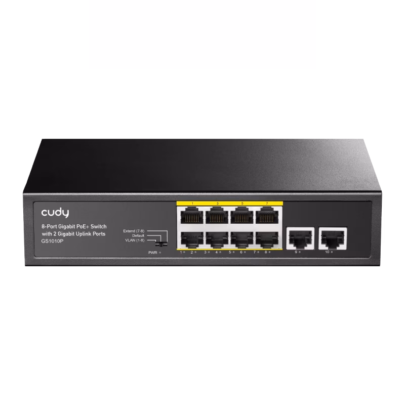 Cudy 8-Port PoE+ Switch – 2 Gigabit Ports 120W | GS1010P