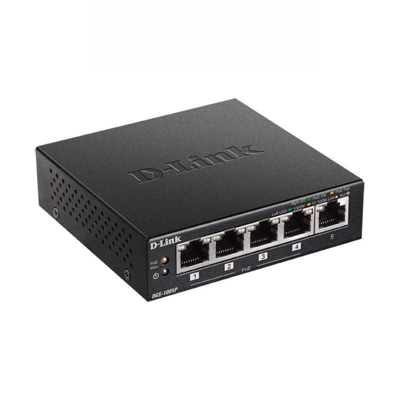 D-Link 5-Port Desktop Gigabit PoE+ Switch | DGS-1005P/E