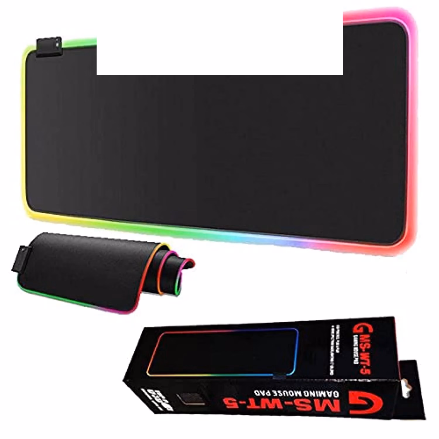 GMS WT-5 RGB Gaming Mouse Pad 80x30cm Extended Stitched Edges -12 Lighting Modes