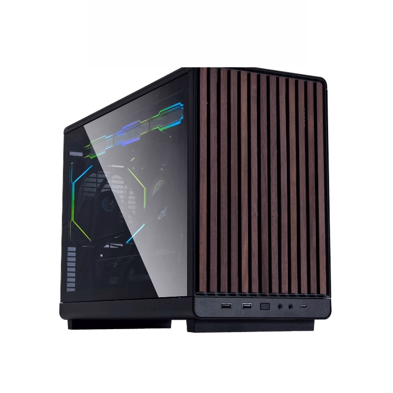 Lian Li Dan A3 mATX Case Wood Edition with Glass Side Panel – Black