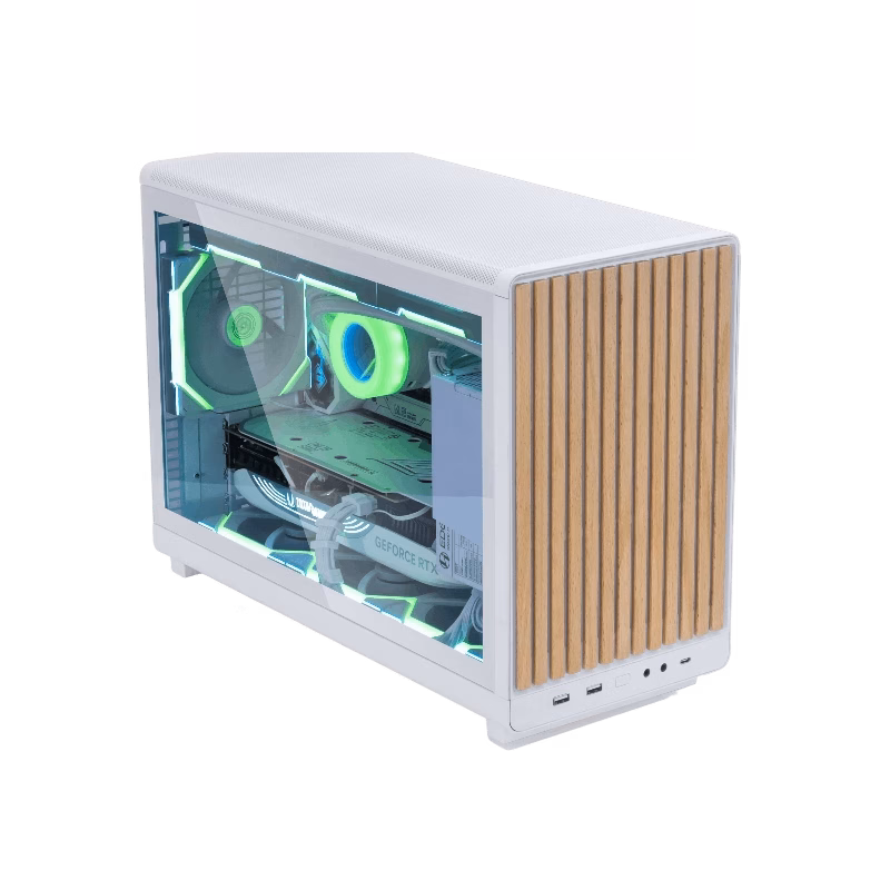 Lian Li Dan A3 mATX Case Wood Edition with Glass Side Panel – White