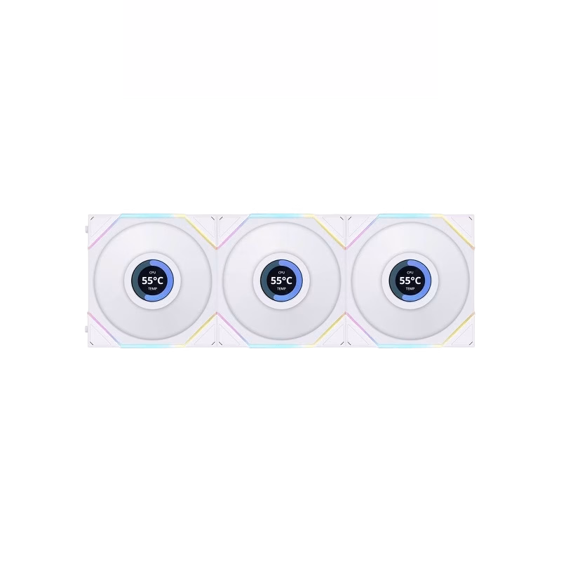 Lian Li UNI FAN TL-LCD Wireless 120 White Triple Pack With Controller