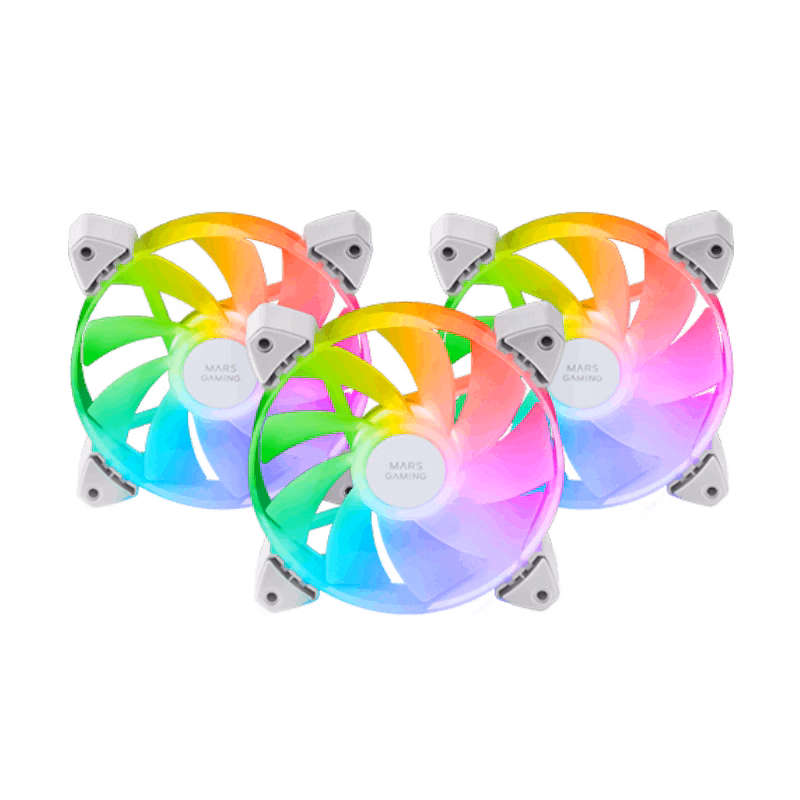 Mars Gaming MF-3ARW ARGB Reversed Fan Kit | White | Tax Free