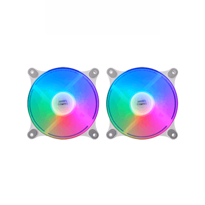 Mars Gaming MF-DUOW FRGB Fan Kit | White | Tax Free