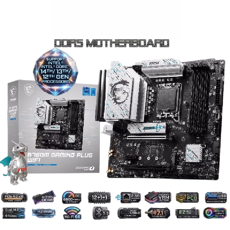 MSI B760M Gaming Plus WiFi DDR5 LGA1700 mATX Motherboard | 911-7D99-060