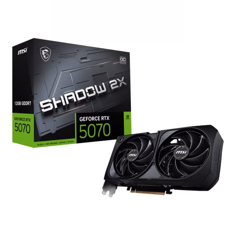 MSI GeForce RTX 5070 12G SHADOW 2X OC 12GB GDDR7 PCI Express 5.0 Graphics Card | 1 Years Warranty