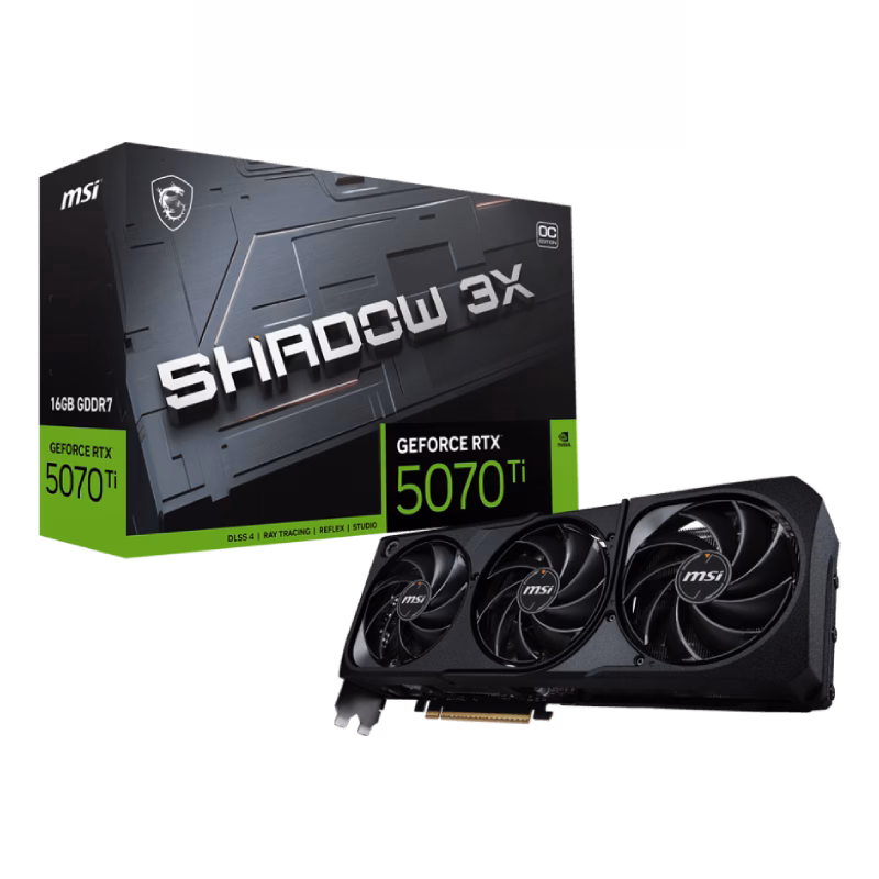 MSI GeForce RTX 5070Ti 16G SHADOW 3X OC Graphics Card | 3 Years Warranty