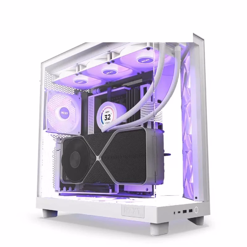 NZXT H6 Flow RGB White Compact Mid-tower Airflow Case | CC-H61FW-R1