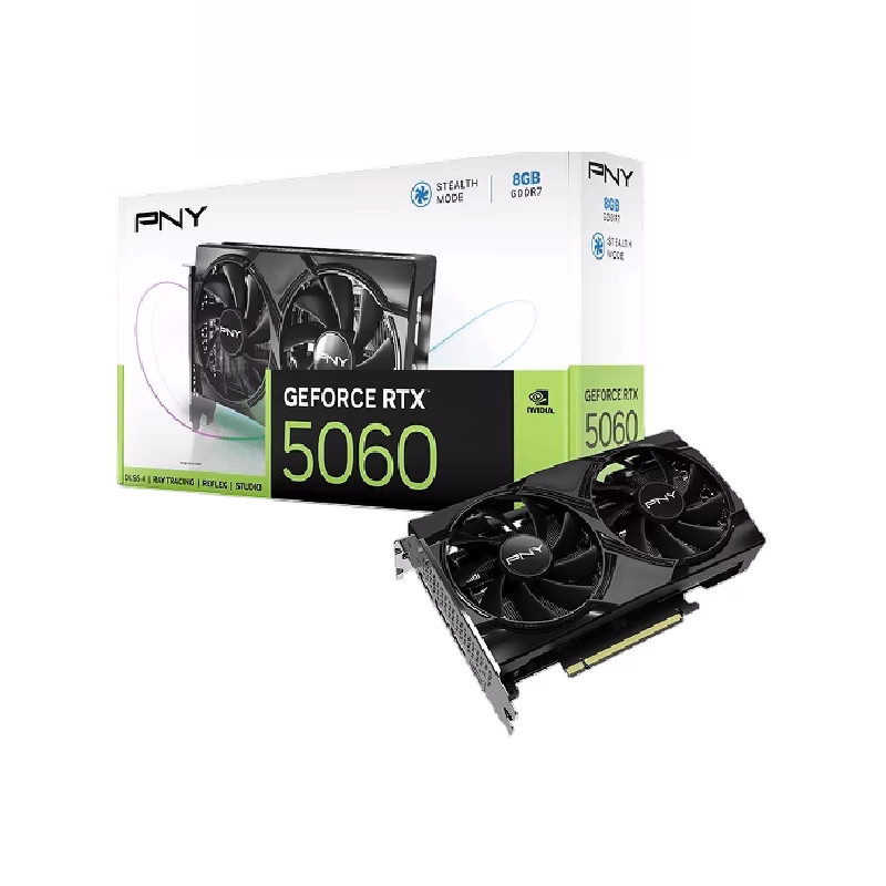 PNY GeForce RTX™ 5060 8GB Dual Fan Graphics Card With NVIDIA Blackwell | VCG50608DFXPB1