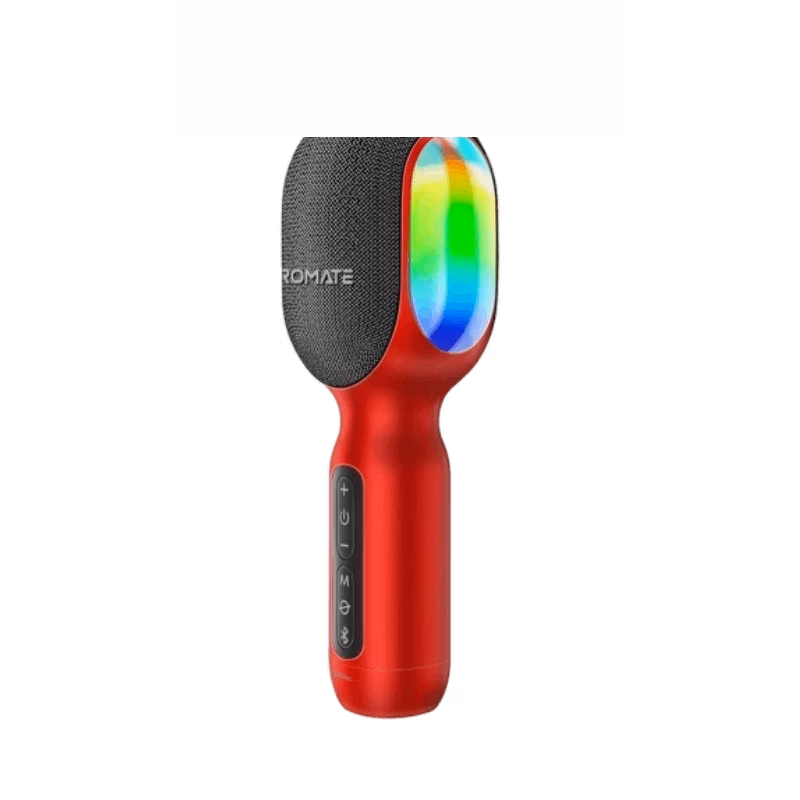 Promate VocalMic 5-in-1 Wireless Karaoke Microphone with Speaker | Red