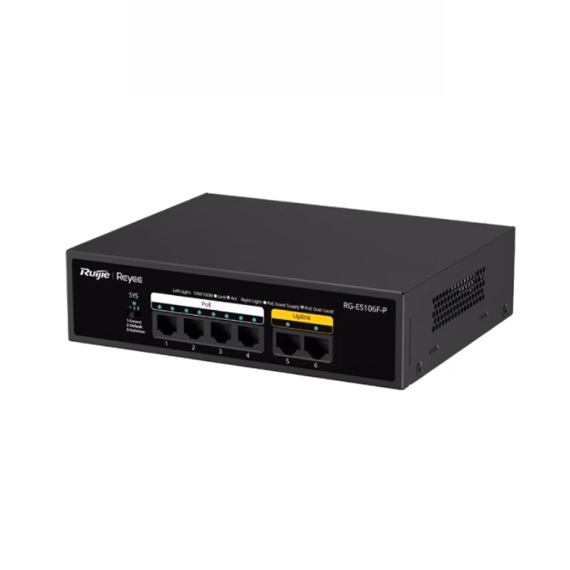 Ruijie Reyee RG-ES106F-P 6-Port 10/100 Mbps Unmanaged PoE Switch | Tax Included