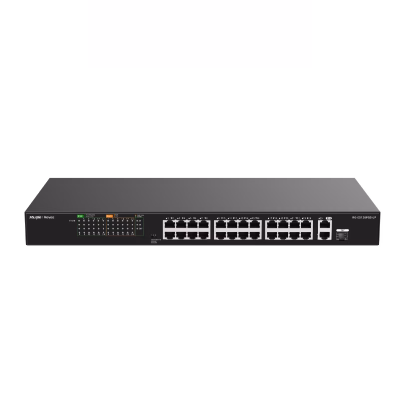 Ruijie Reyee RG-ES126FGS-LP 24-Port 10/100 Mbps with 2-Port Gigabit Unmanaged PoE Switch 180W | Tax Included