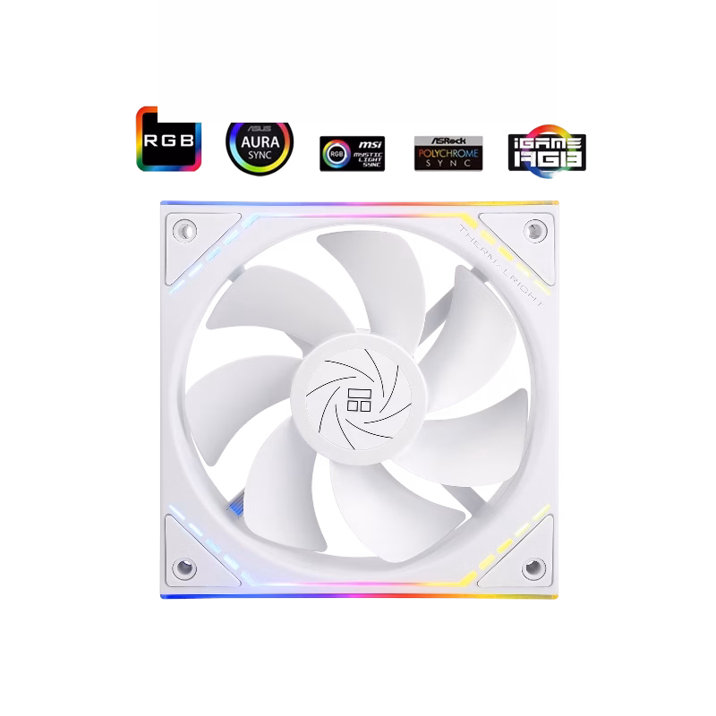 Thermalright TL-M12RW 120mm Reverse ARGB Case Fan infinity Mirror Design White
