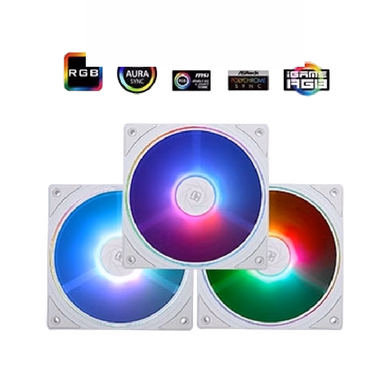 Thermalright TL-M12W-S X3 ARGB 120mm ARGB Case Fan infinity Mirror Design White (3-Pack)