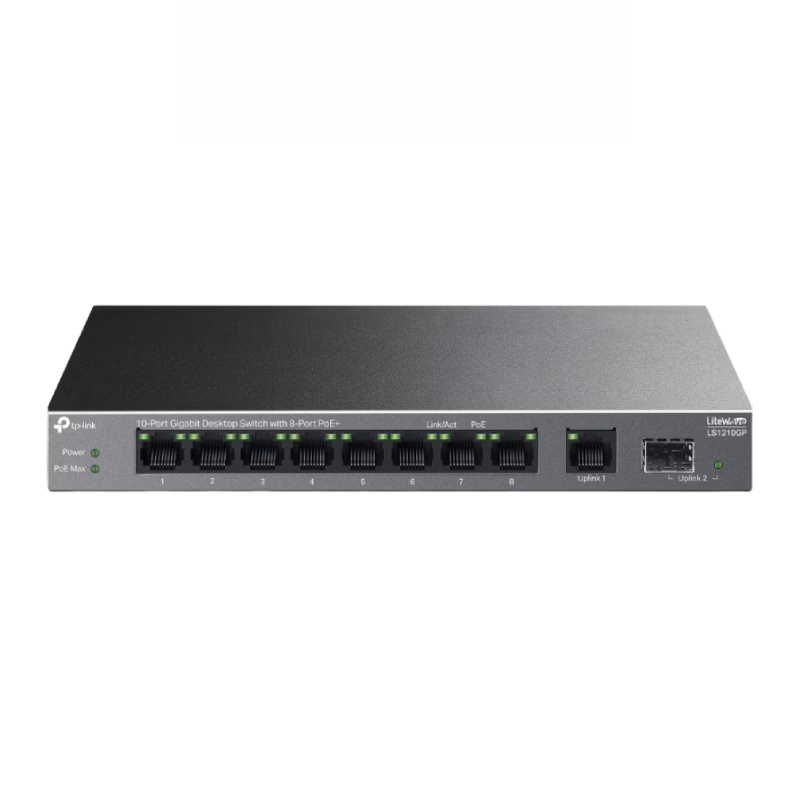 TP-Link 10-Port Gigabit Desktop Switch with 8-Port PoE+ | LS1210GP