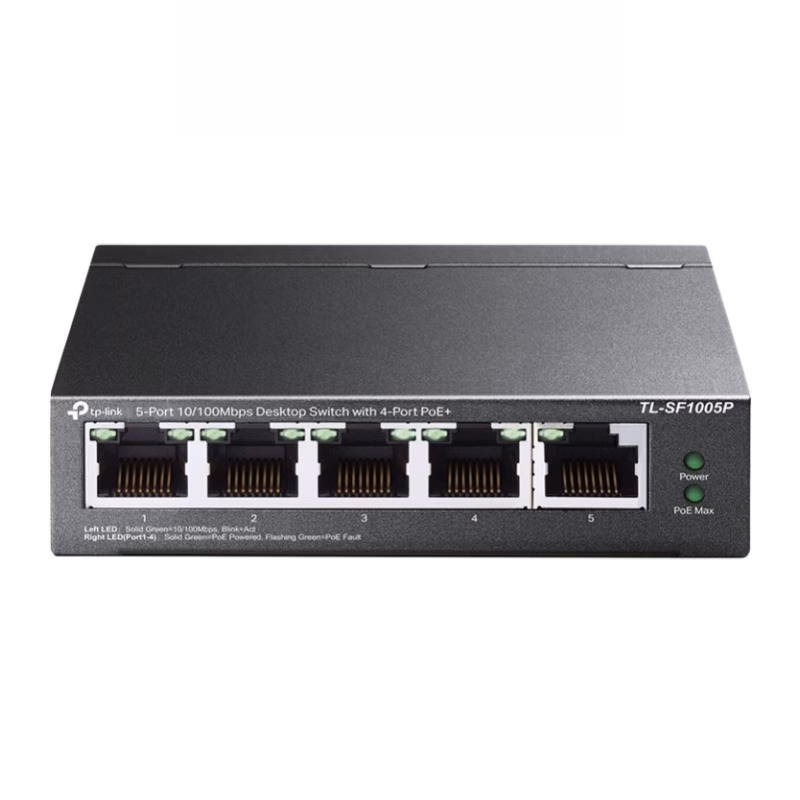 TP-link 5-Port 10/100Mbps Desktop Switch with 4-Port PoE+ | TL-SF1005P