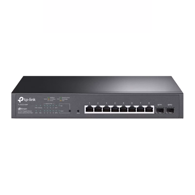 TP-Link JetStream 10-Port Gigabit Smart Switch – 8-Port PoE+ | TL-SG2210MP