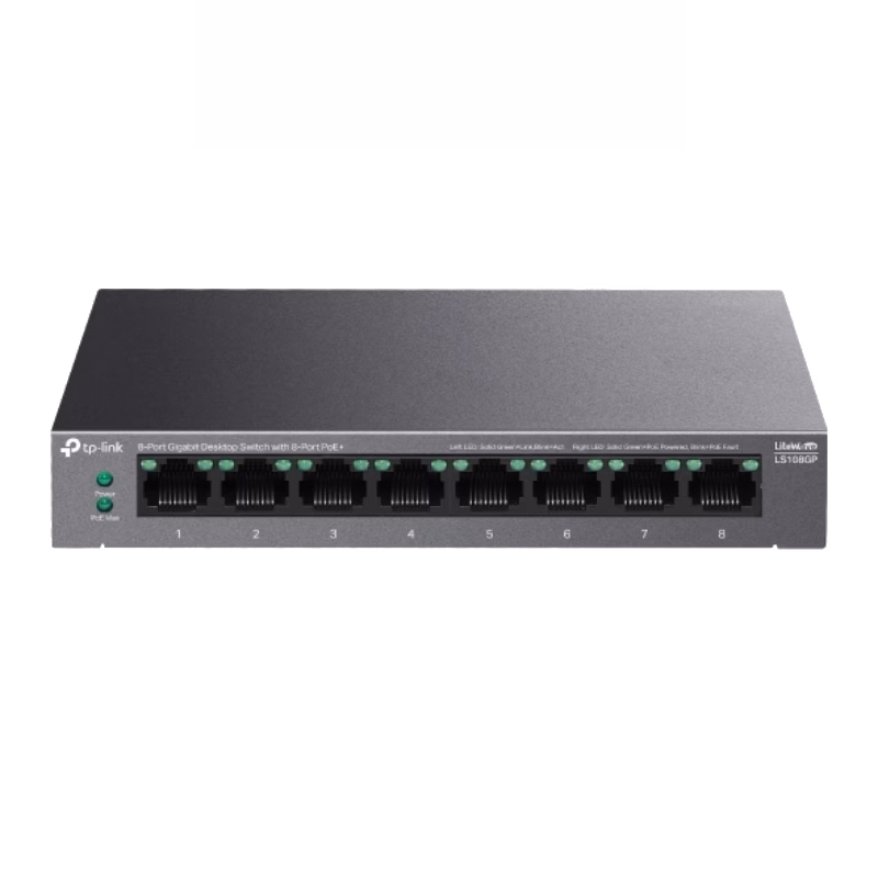 TP-Link LS108GP LITEWAVE 8-PORT GIGABIT POE+ SWITCH