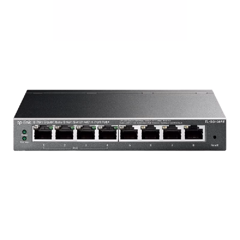 TP-Link Switch 8-Port Gigabit Easy Smart Switch with 4-Port PoE+ | TL-SG108PE 4.6