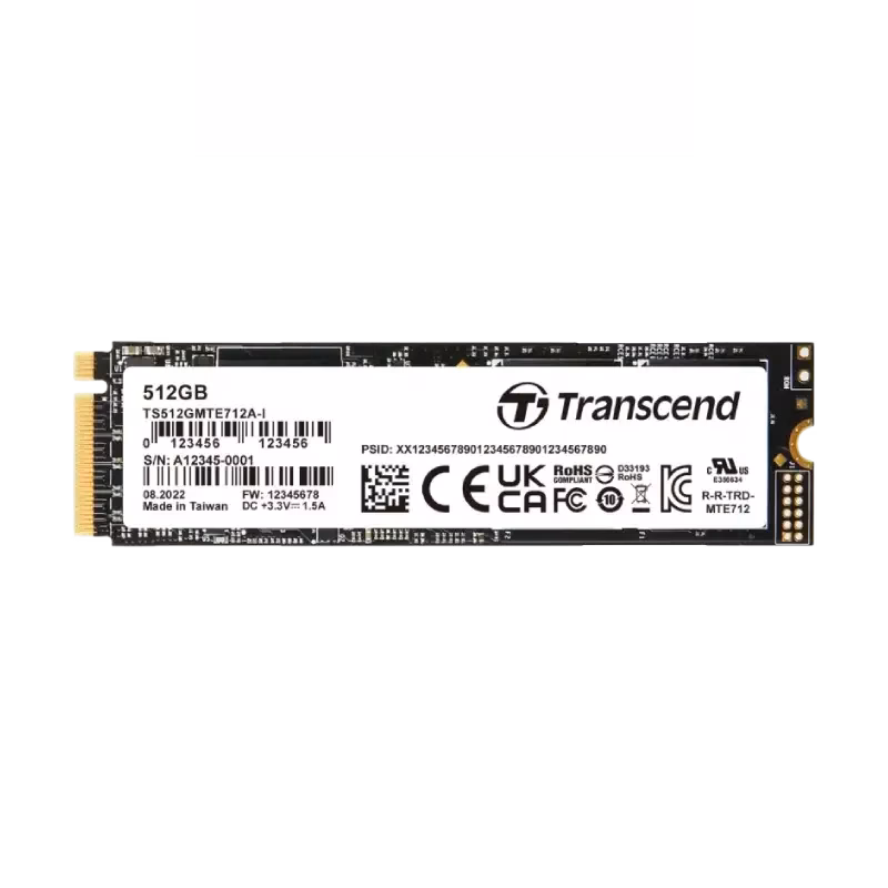 Transcend Enterprise M.2 512GB SSD NVMe MTE712A Series | TS512GMTE712A | 3 Years Warranty