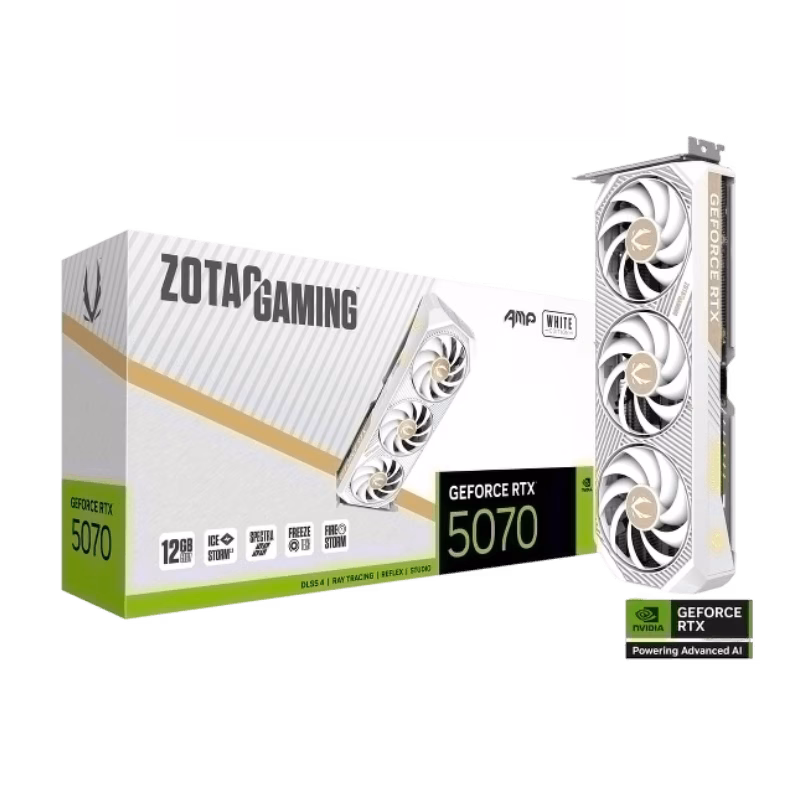 ZOTAC GAMING GeForce RTX 5070 12GB AMP Graphics Card | White Edition | ZT-B50700FQ-10P | Tax Included