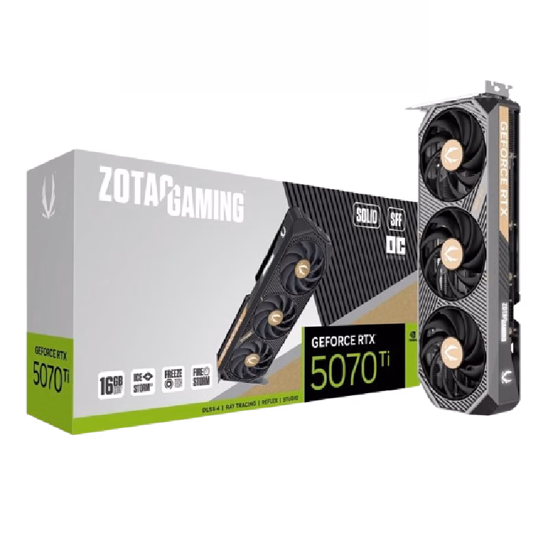 ZOTAC GAMING GeForce RTX 5070 Ti SOLID SFF OC 16GB GDDR7 Graphics Card With DLSS 4, PCIe 5.0 | ZT-B50710J3-10P