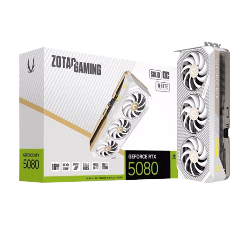 ZOTAC GAMING GeForce RTX 5080 SOLID OC Graphics Card White Edition | Tax Free