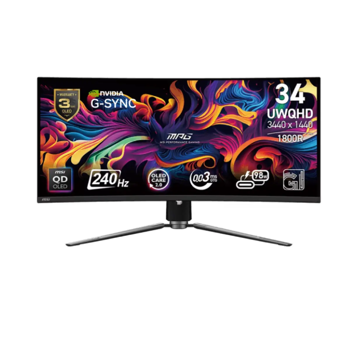 MSI MPG 341CQPX QD-OLED Curved Gaming Monitor