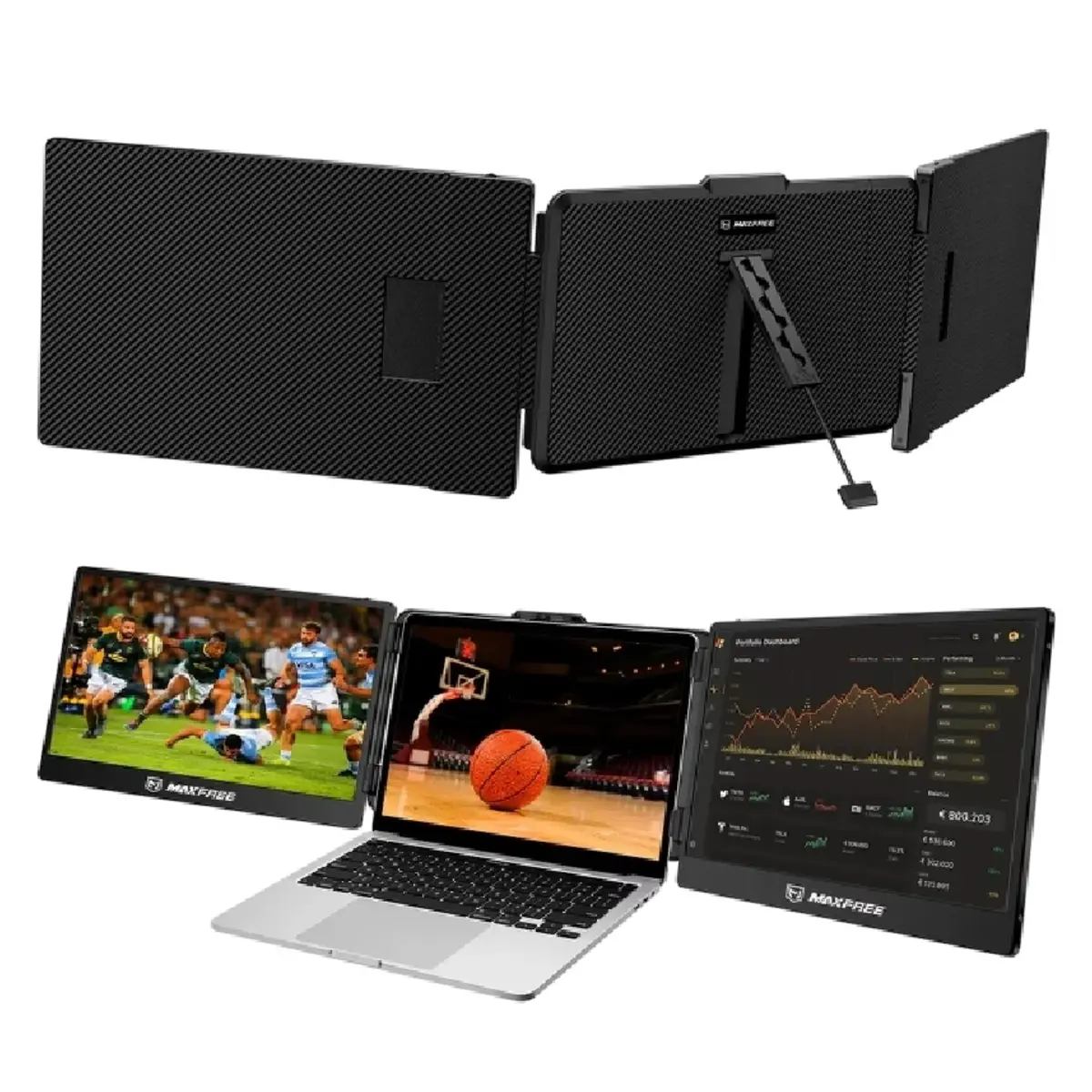 Maxfree S2 14″ Portable Laptop Screen Extender – Dual & Triple Display Monitor