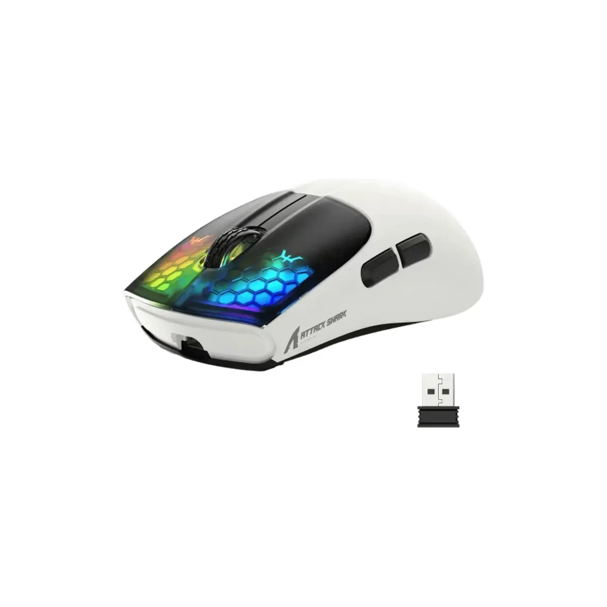ATTACK SHARK X5 RGB Ultra-Light Wireless White Gaming Mouse | Tax Included
