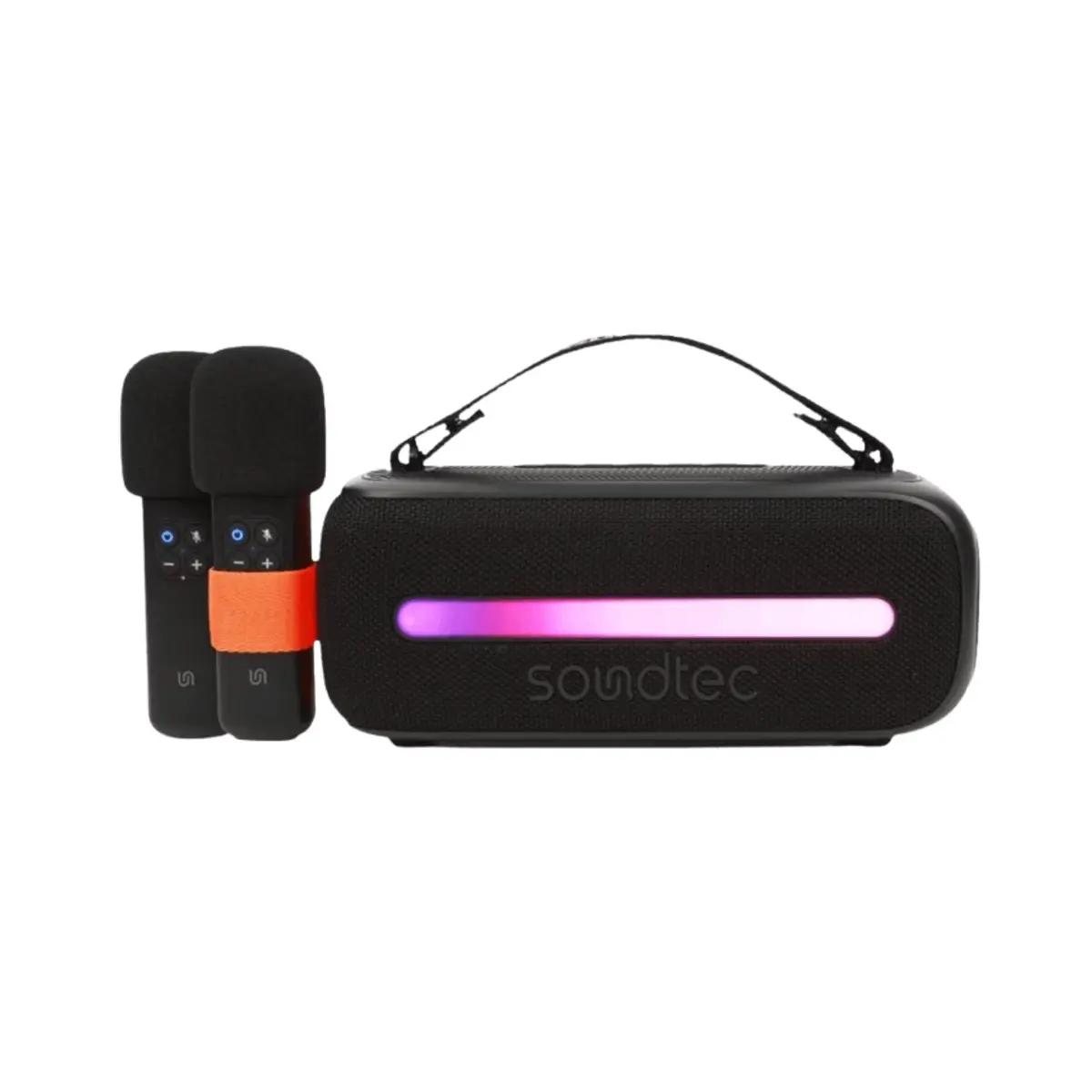 Porodo Soundtec 14W Speaker with Dual Wireless Microphone – Black | PD-STWLEP029-BK