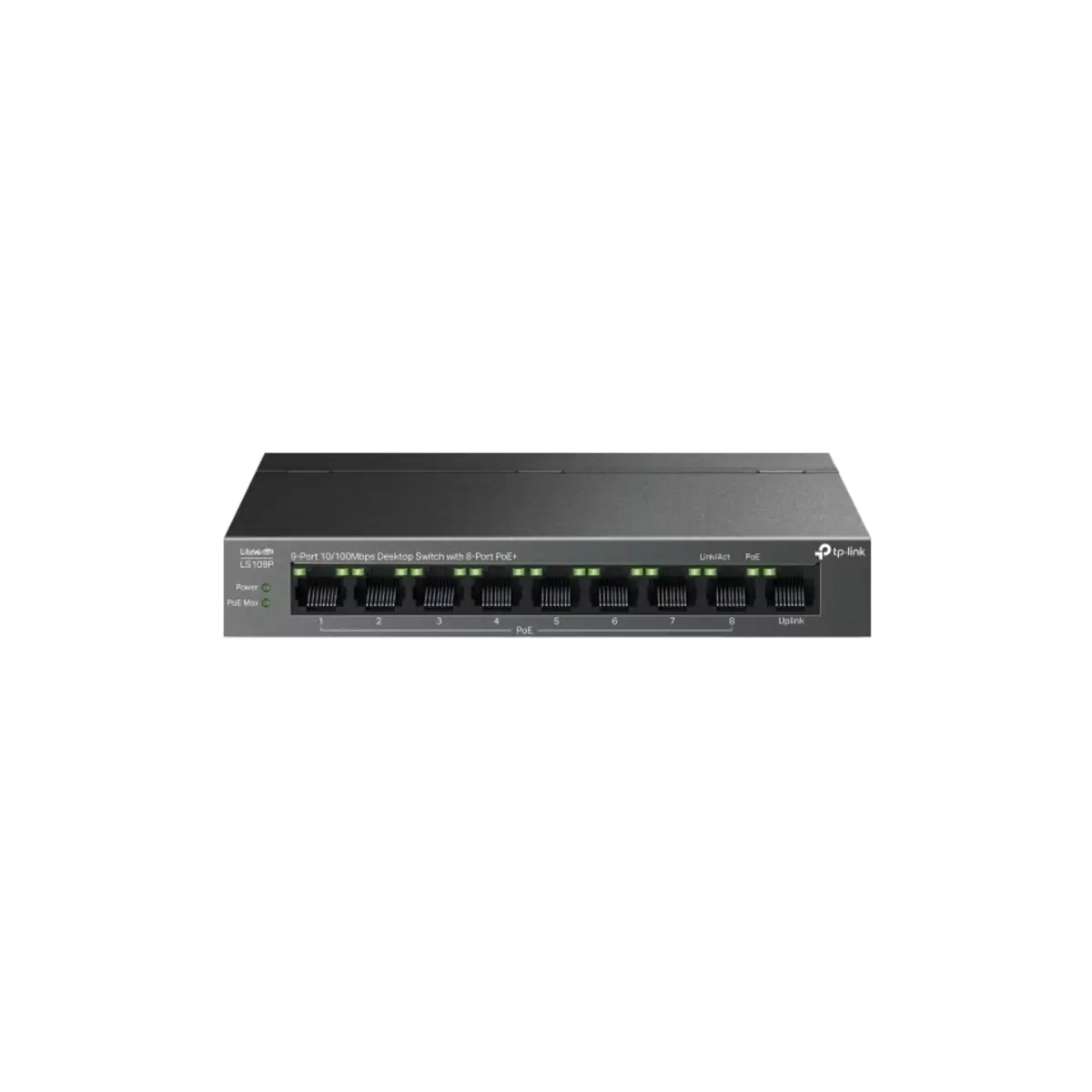 TP-Link LS109P 9-Port 10/100Mbps Switch with 8-Port PoE+