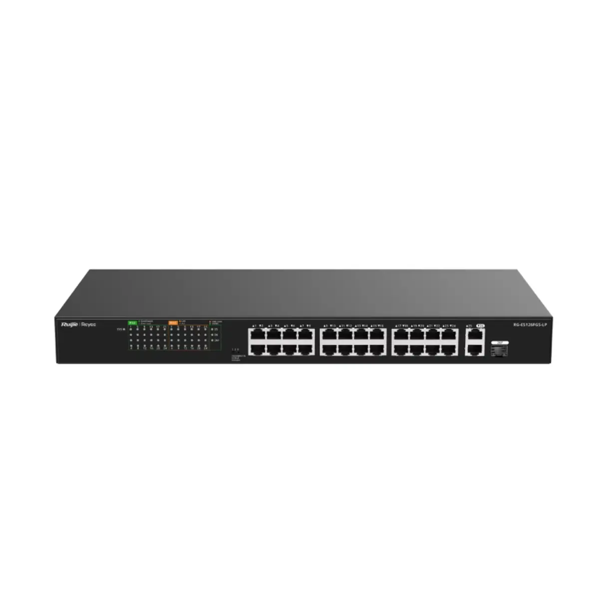 Ruijie Reyee RG-ES126FGS-LP 24-Port 10/100 Mbps with 2-Port Gigabit Unmanaged PoE Switch 180W | Tax Included