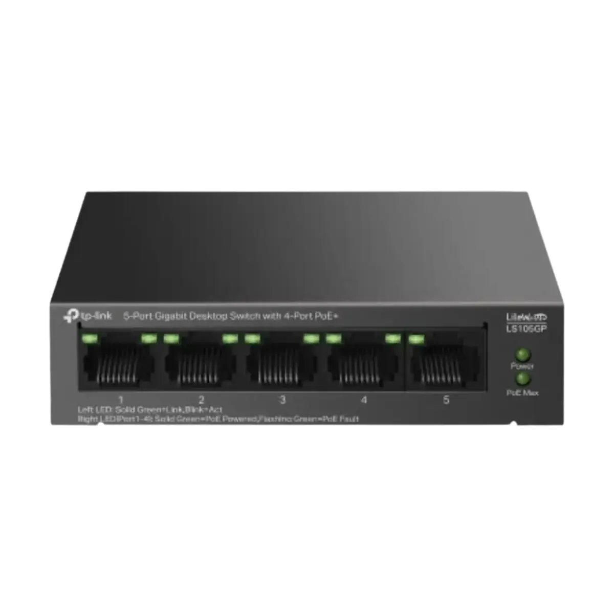 TP-Link 5-Port Gigabit Desktop Switch with 4-Port PoE+ | LS105GP