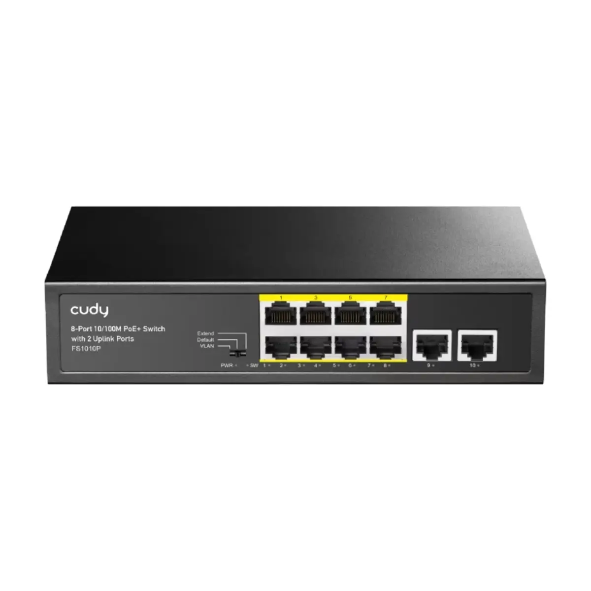 Cudy 8-Port 10/100M PoE+ Switch – 2 Uplink Ports 120W | FS1010P