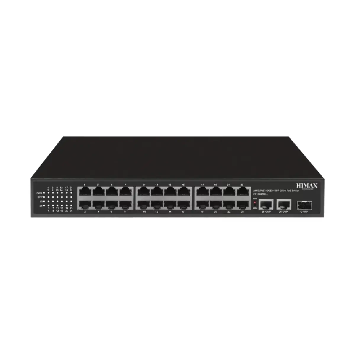 HIMAX Lite Series Long Range 26 Ports PoE Switch | PS12402FE-L | 3 Years Warranty