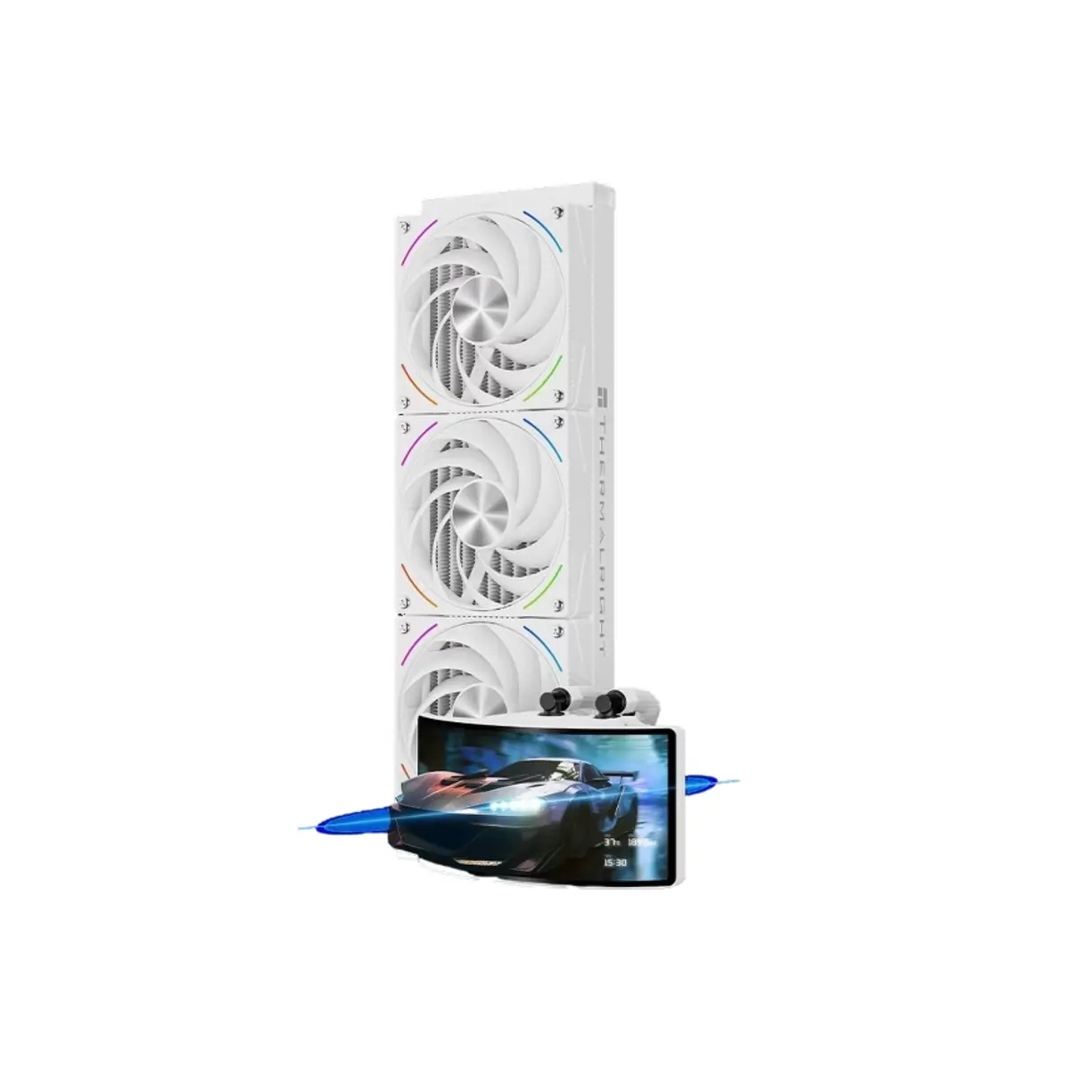 Thermalright Rainbow Vision 360 Turbo ARGB White Liquid CPU Cooler with 6.67″ Curved Screen