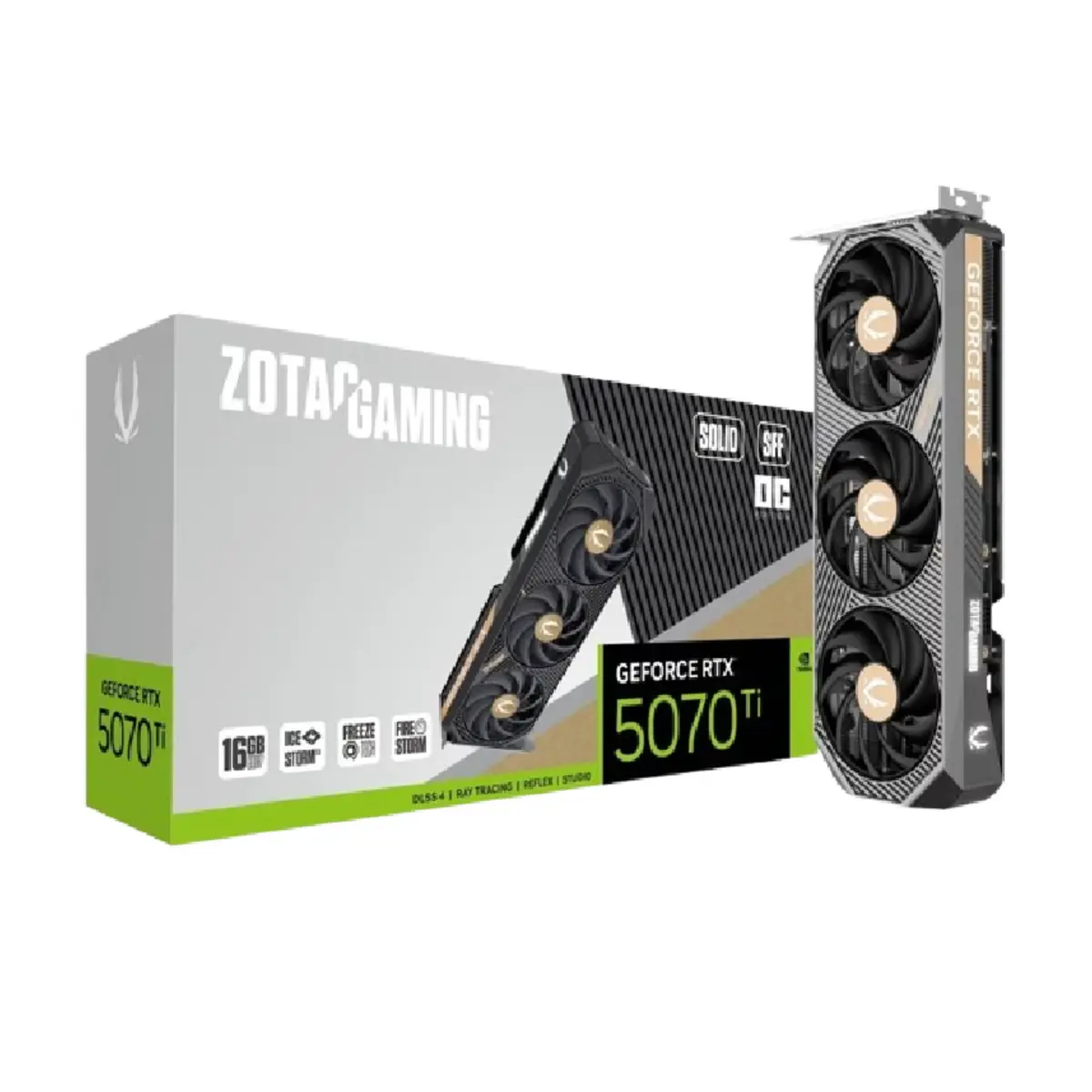 ZOTAC GAMING GeForce RTX 5070 Ti SOLID SFF OC 16GB GDDR7 Graphics Card With DLSS 4, PCIe 5.0 | ZT-B50710J3-10P