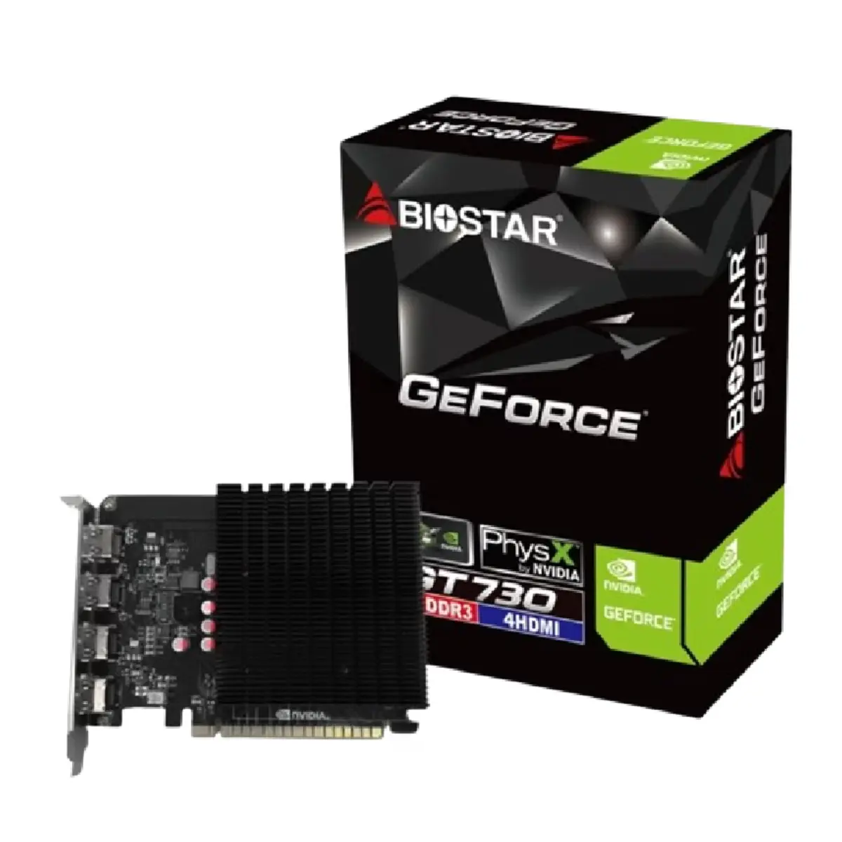 BIOSTAR GeForce GT730 4GB GDDR3 64-Bit 4x HDMI 2.0b PCIe 2.0 | VN7313TG46