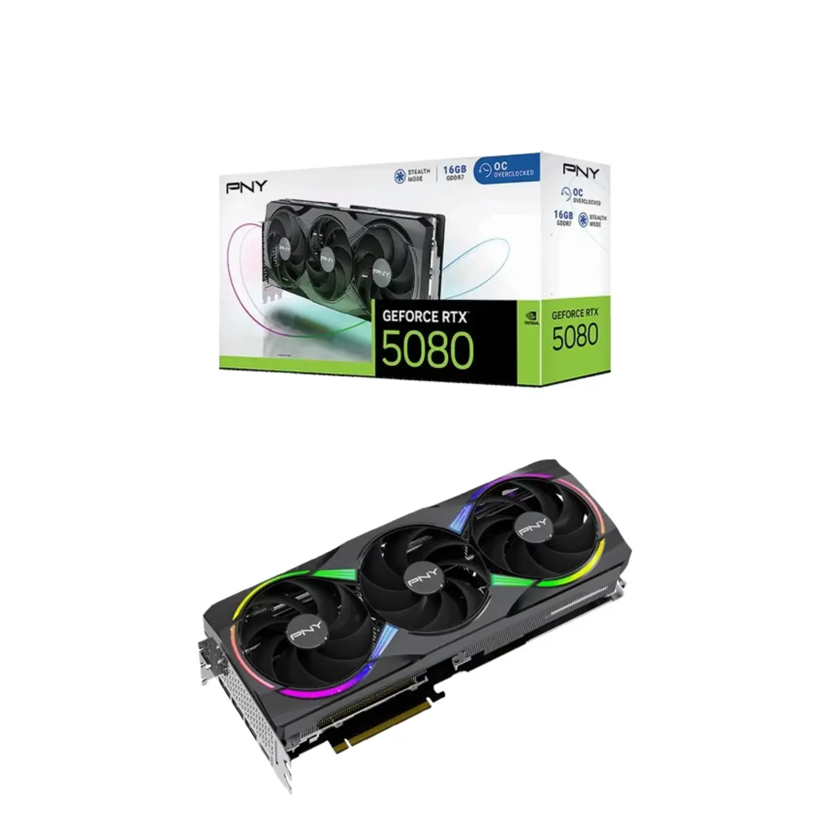 NVIDIA PNY GeForce RTX 5080 16GB DDR7 OC TRIPLE | VCG508016TFXPB1